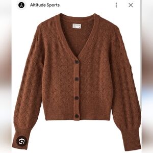 Pointelle Cardigan In Brown | Frank & Oak | Size M
